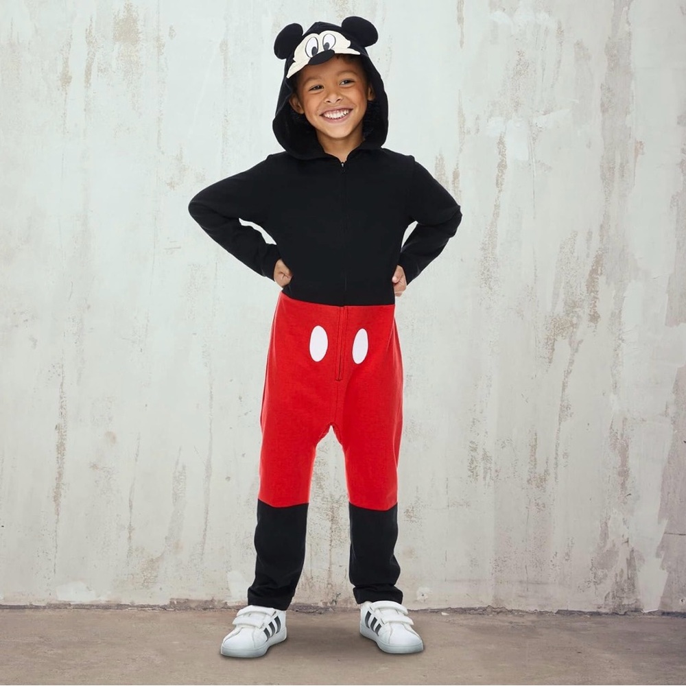Toddler Kids Mickey Mouse Hooded Jumpsuit Cosplay Halloween Costume